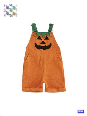 Toddler Halloween Outfit Pumpkin Ghost Overalls Boys Girls Polyester